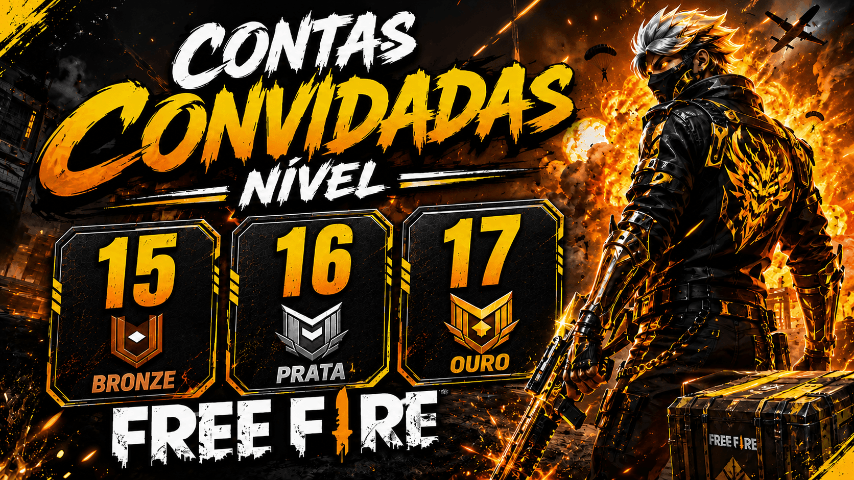 Conta bot freefire level 15/16