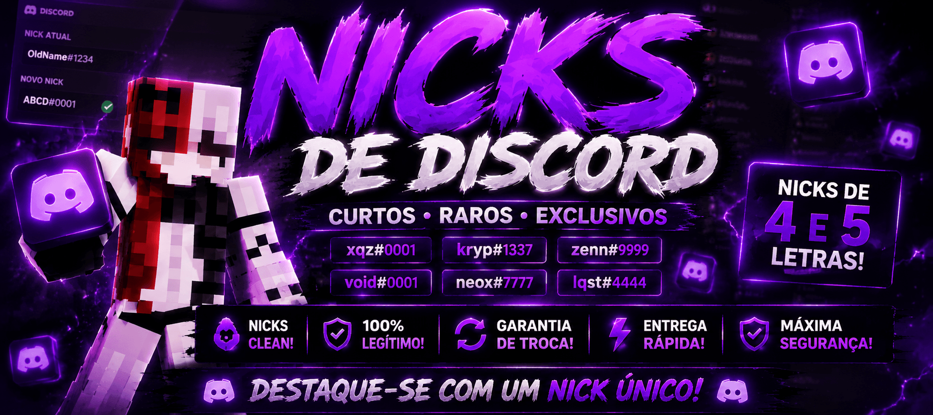 🚀NICKS 4 A 5 LETRAS DISCORD 🚀| entrega automatica
