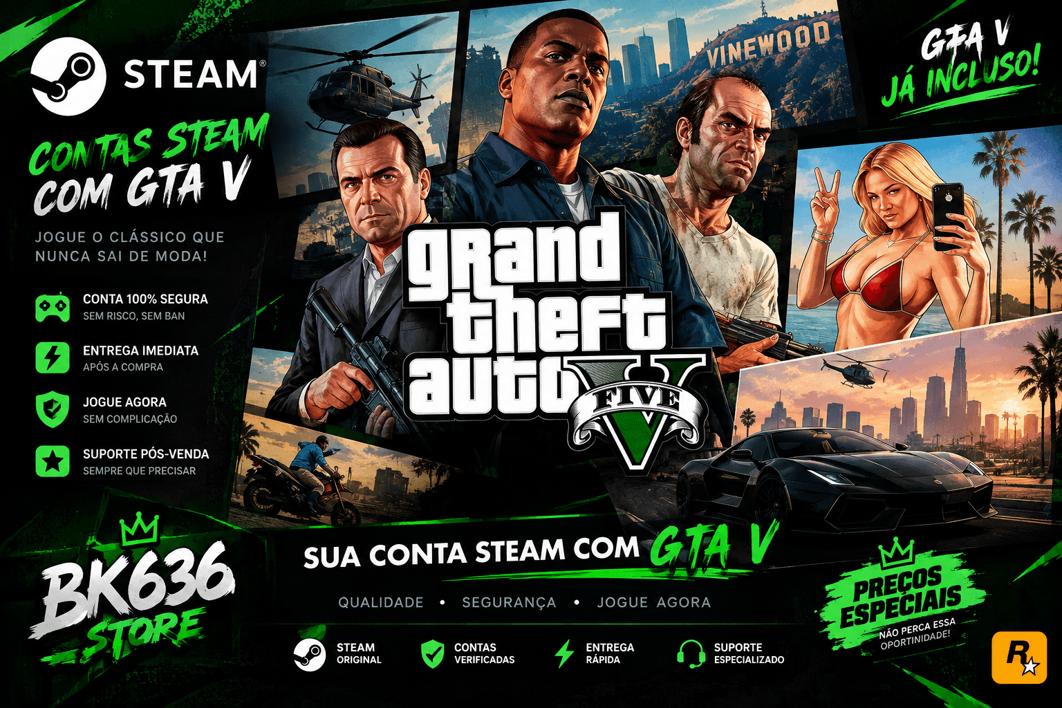 🚀 | CONTA STEAM COM GTA V | 🚀