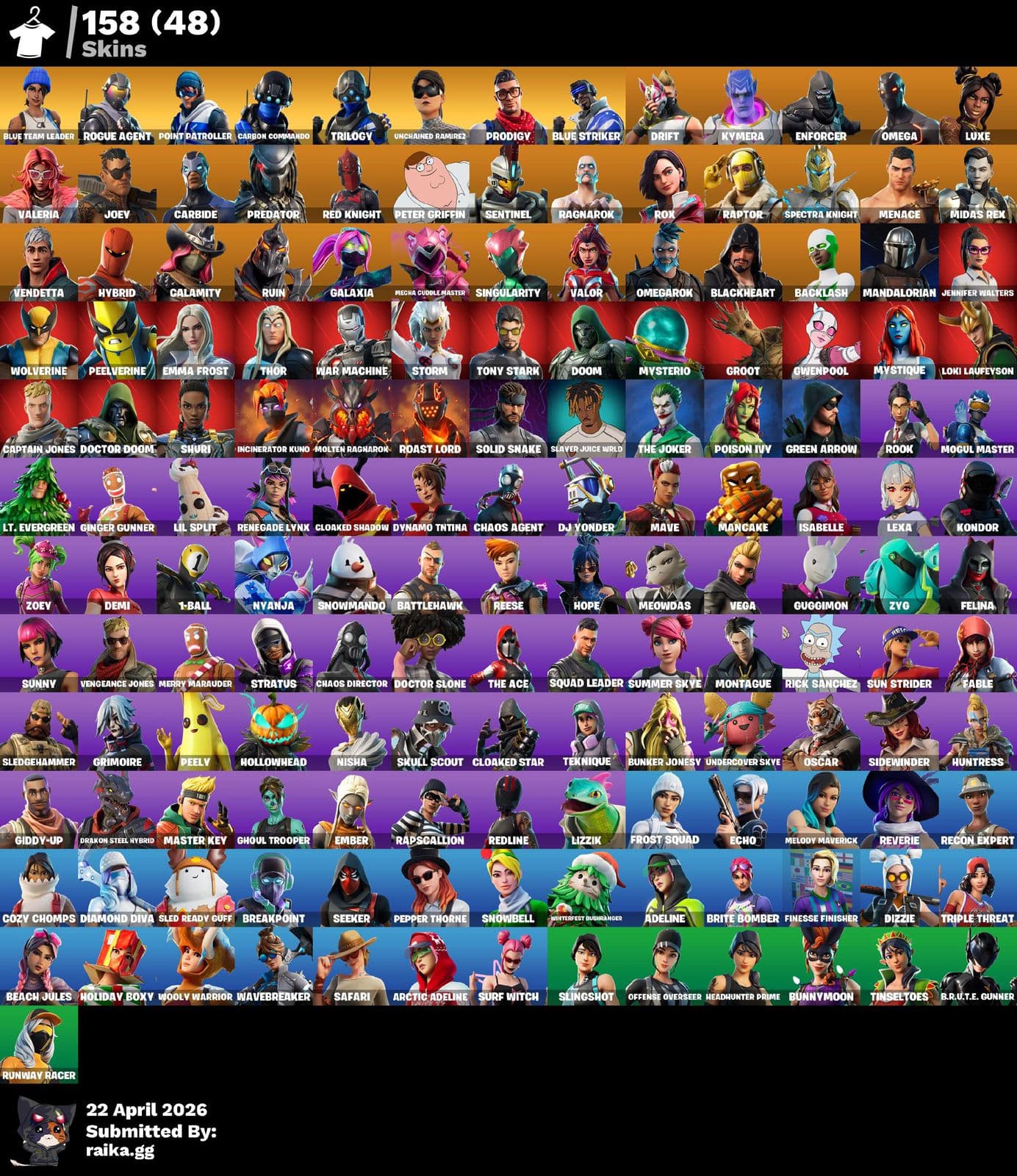 CONTA FORTNITE COM 158 SKINS + MARVEL, DC, STAR WARS E MUITOS ITENS RAROS