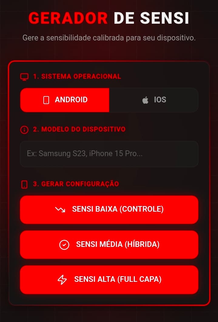 Gerador de sensibilidade 2026 🔥