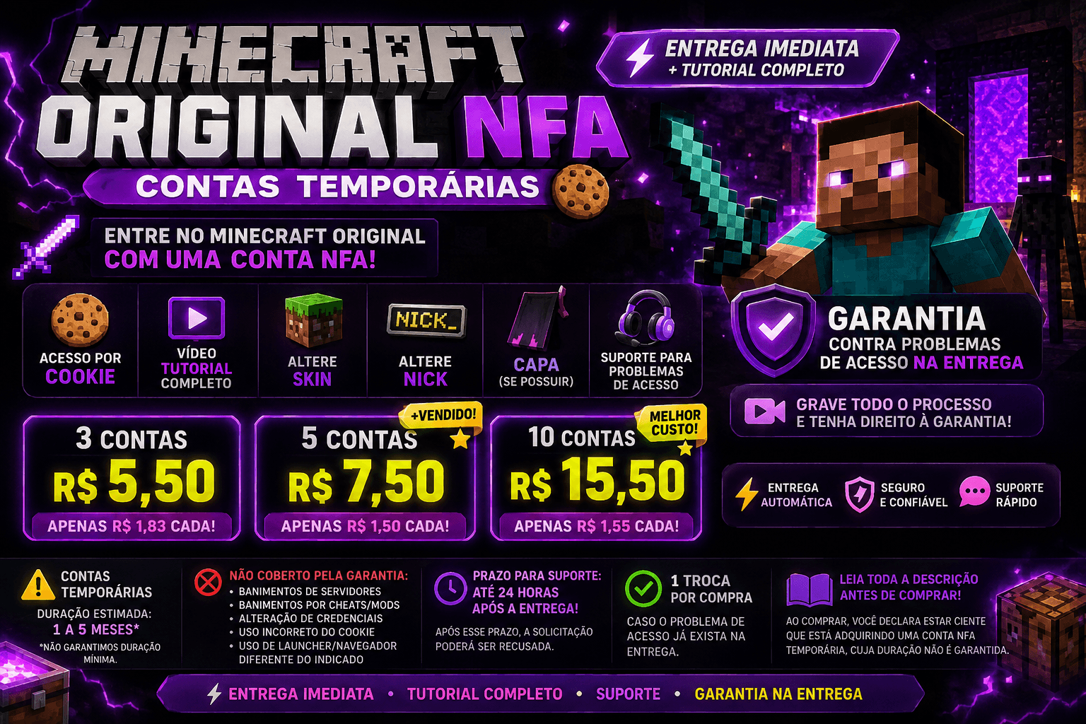 🚀 CONTAS MINECRAFT ORIGINAL NFA cookies 🚀