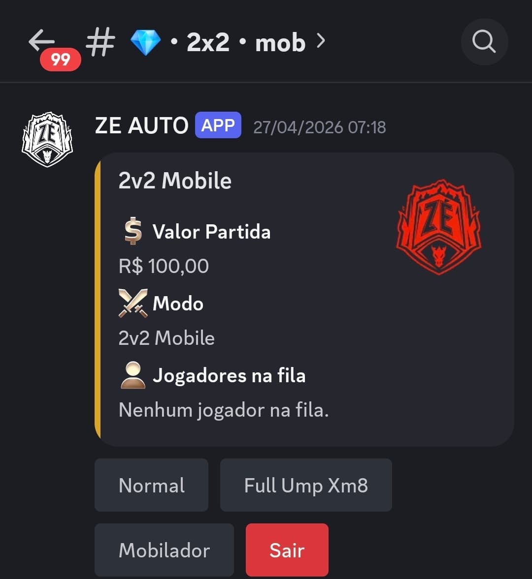 BOT APOSTADO FREEFIRE VIP (Leia a descrição)