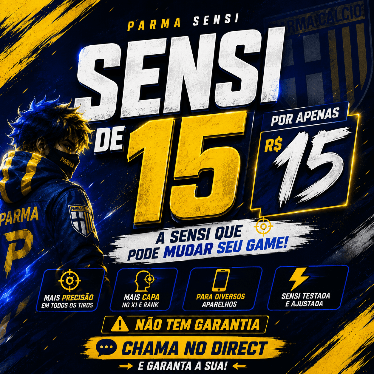 🎯 PARMA SENSI R$15 — MAIS PRECISÃO, MAIS CAPA E UMA GAMEPLAY NO SEU ESTILO! 🔥