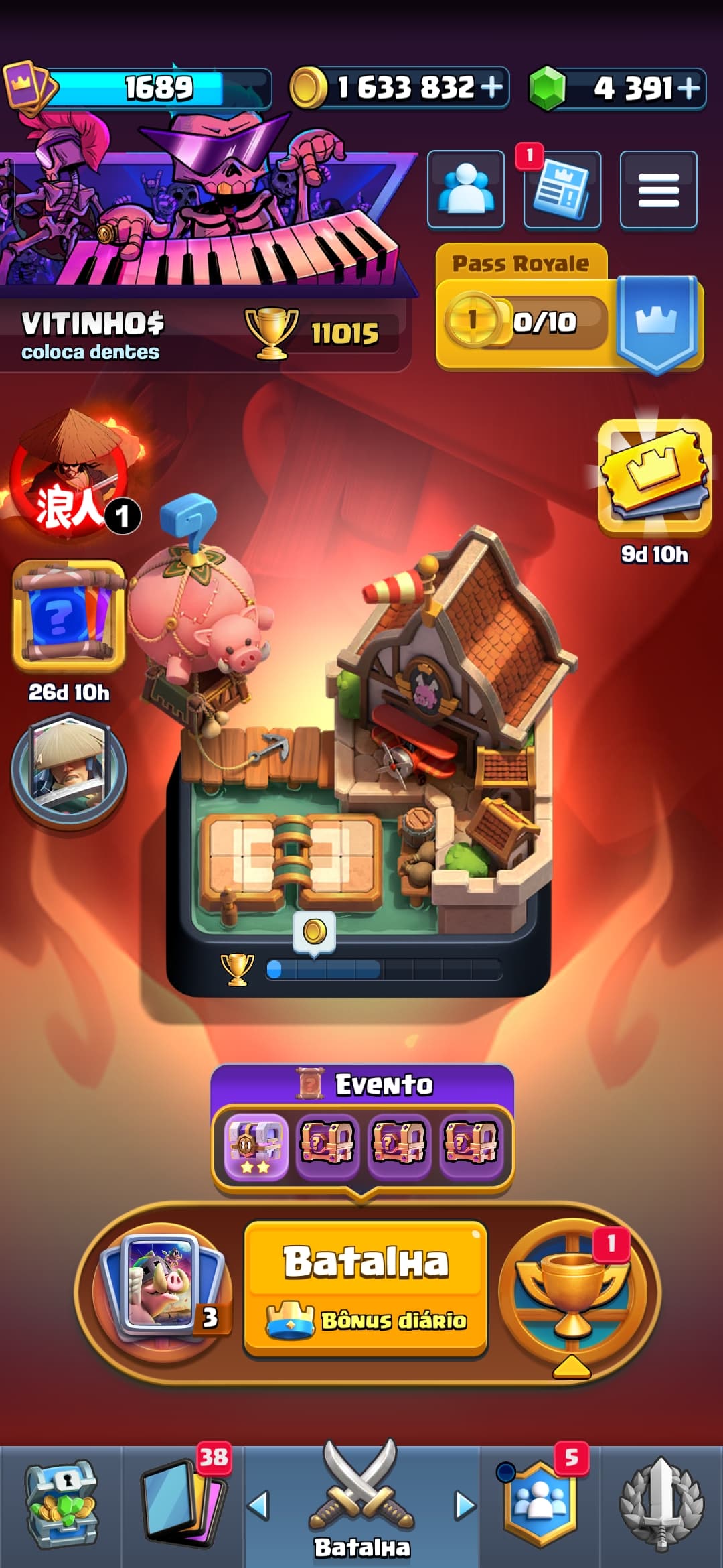 Conta de clash roayle 11k  4k de gemas 20 evo 3 heróis