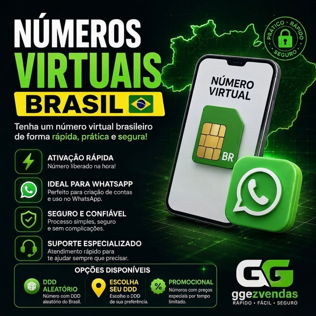 🇧🇷 Números Virtuais BR | Ativação Rápida e Segura