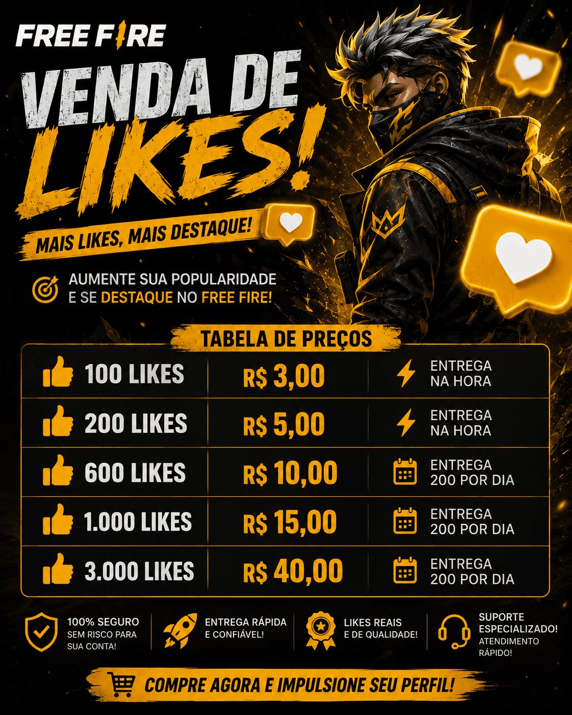 🔥 Likes Free Fire | Entrega Imediata
